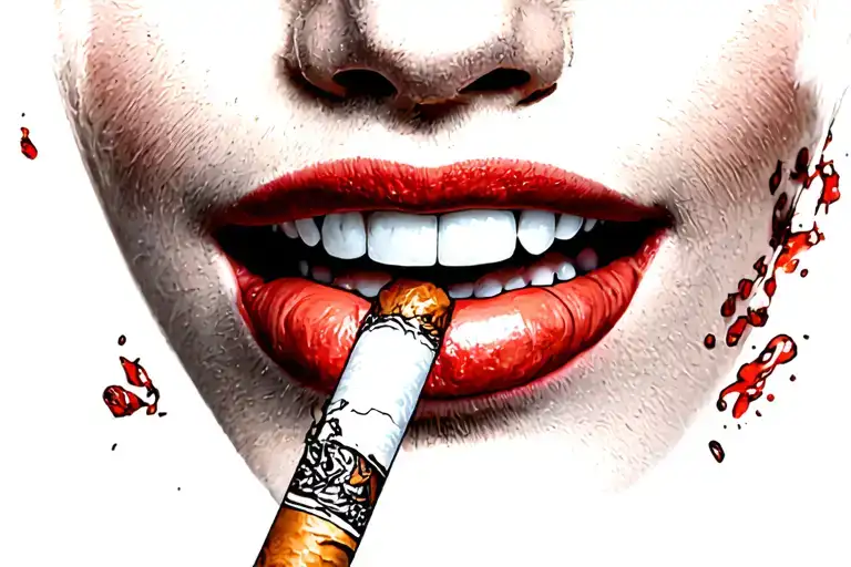 Face Woman Bdsm Crushed Cigarette On AMWHgRX8pzxhsASkVFM5TP Surrealism  Tattoo
