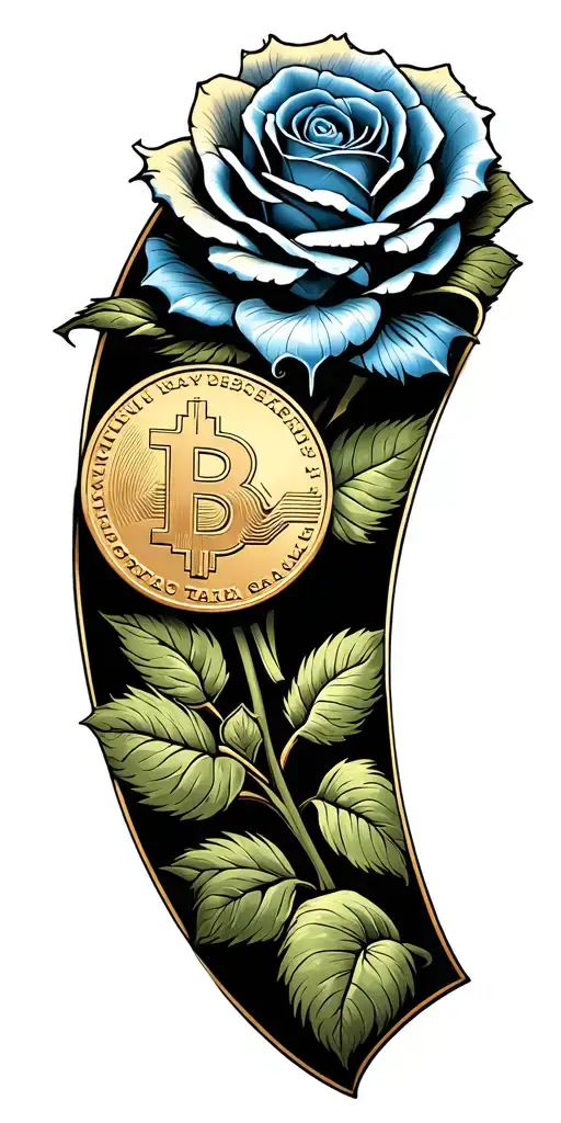 A line cutting right through a flipping coin inspired by Kaiser's Blue rose tattoo tattoo design idea