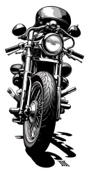 Harley Davidson logo, Harley Davidson motorbike, building tools, money tattoo design idea