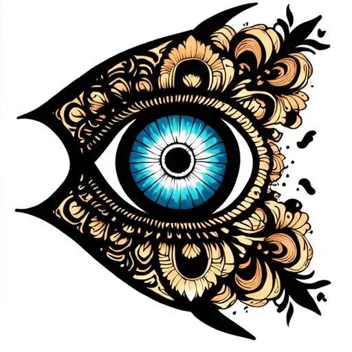 Evil Eye Mandala tattoo design idea