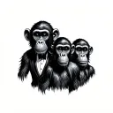 three wise monkey wearing suit tattoo design idea
