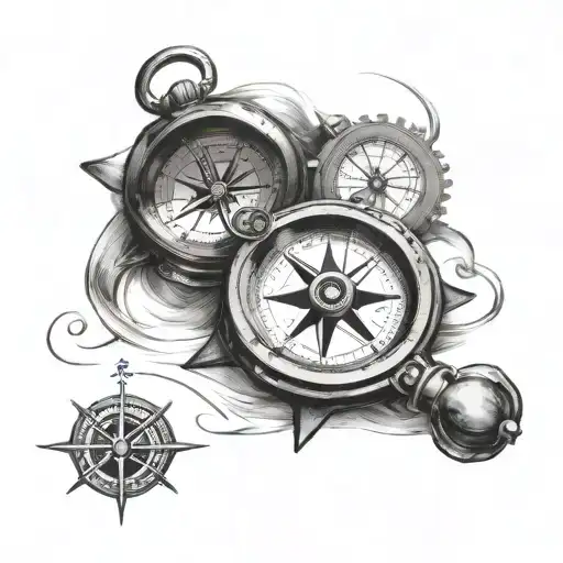 Scuba compass tattoo design idea