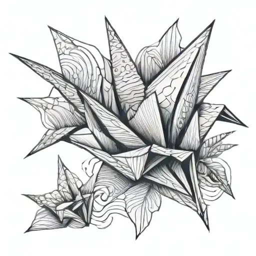 Paper crane origami tattoo design idea