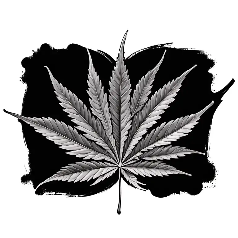 marijuana leaf morphing tattoo design idea