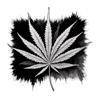 marijuana leaf morphing tattoo design idea