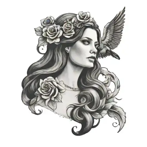 Lana Del Rey as Lilith tattoo design idea