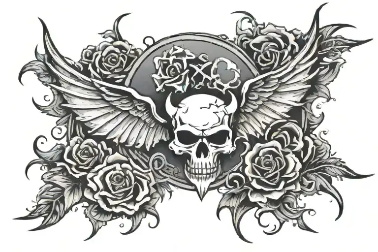 Avenged Sevenfold Deathbat logoa tattoo design idea