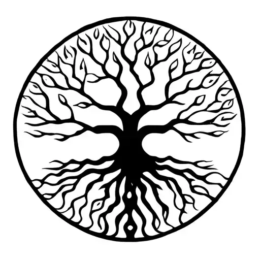 Buddhist tree of life tattoo design idea
