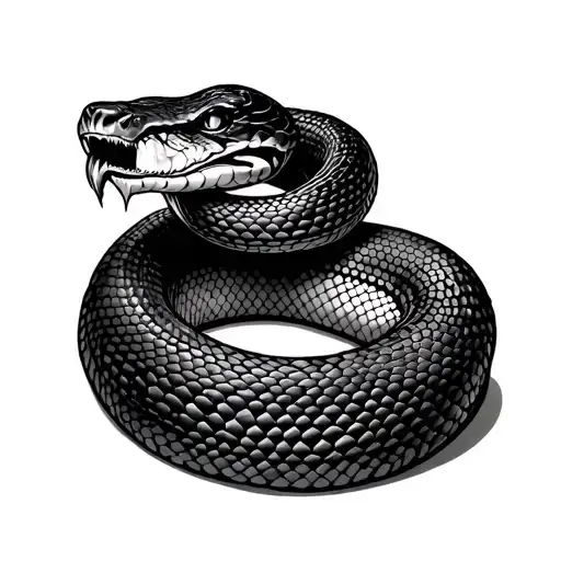 the cycle ends here, a snake eats itself tattoo design idea