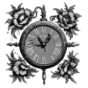 clock marking 9:24 June 23 2024 tattoo design idea