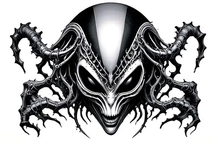 S O N D E R Giger Alien Creepy tattoo design idea