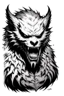 bloody scary evil sabretooth tattoo design idea