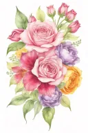 birth flower bouquet January February March May June August November tattoo design idea