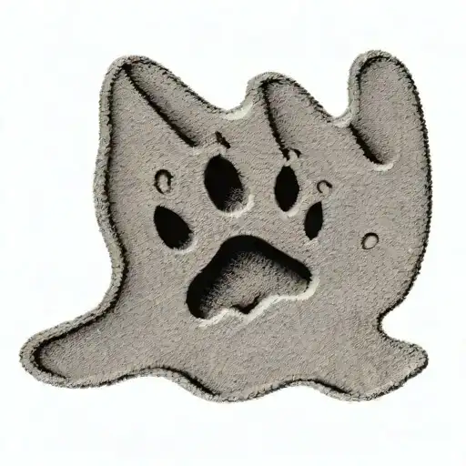 footprint in the sand with a paw print inside it tattoo design idea