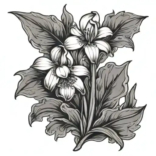 snowdrop carnation tattoo design idea
