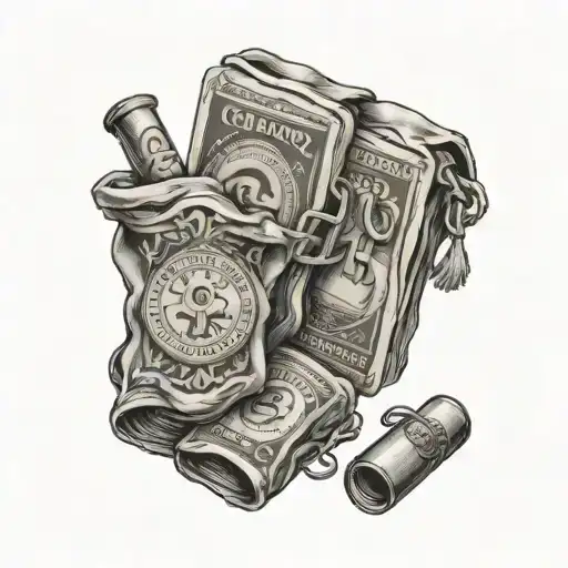 glocks money bags tattoo design idea