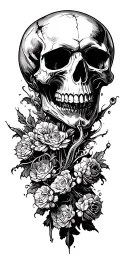 skull soft shading incorporating elements inspired tattoo design idea