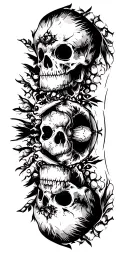 skull soft shading incorporating elements inspired tattoo design idea