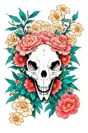 Animal skull surrounded tattoo design idea