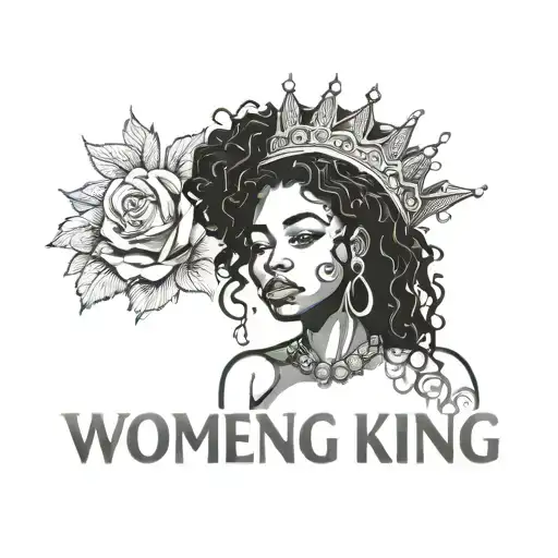 black women with the words women king imprinted by her  tattoo design idea