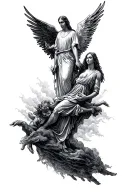 ascending to heaven tattoo design idea
