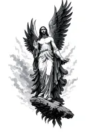 ascending to heaven tattoo design idea