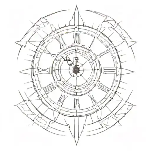very simple clock face tattoo design idea
