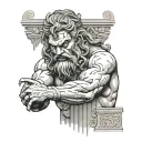 samson breaking the pillars tattoo design idea
