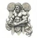 samson breaking the pillars tattoo design idea