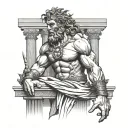 samson breaking the pillars tattoo design idea
