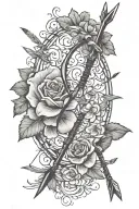 Bow and Arrow simple tattoo design idea