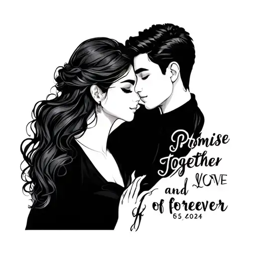 Love date 05/26/2024 and promise of together forever tattoo design idea