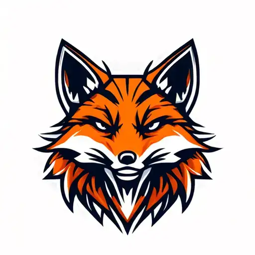 Mechanical fox head logo. Low detail, simple design. tattoo design idea
