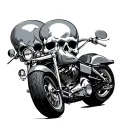 v8. sculls Harley's tattoo design idea