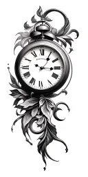 clock inside tattoo design idea