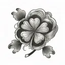 5 Leaf Clover, with black clover anime inspiration tattoo design idea