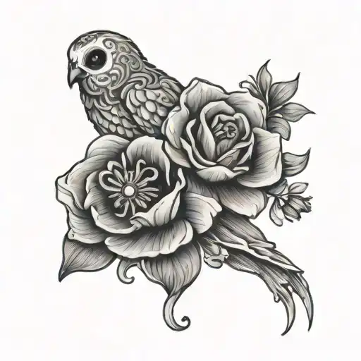 ghost and buttercup  tattoo design idea