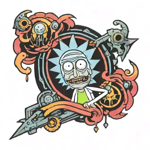 rick and morty tattoo design idea