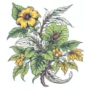 adhd tropical plants imbalance wiccan all or nothing depression anxiety  tattoo design idea