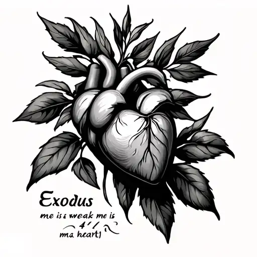 olive branch, on arm and somehow written that Exodus 14:14, inside me is a weak heart, but behind me is a  tattoo design idea