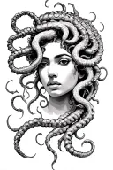 African American Medusa tattoo design idea