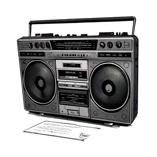 Boombox tattoo design idea