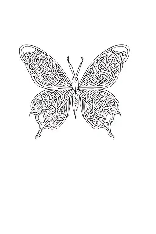celtic butterfly  tattoo design idea