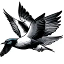 three retro swallows flying tattoo design idea