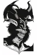 baphomet wearing shirt tattoo design idea