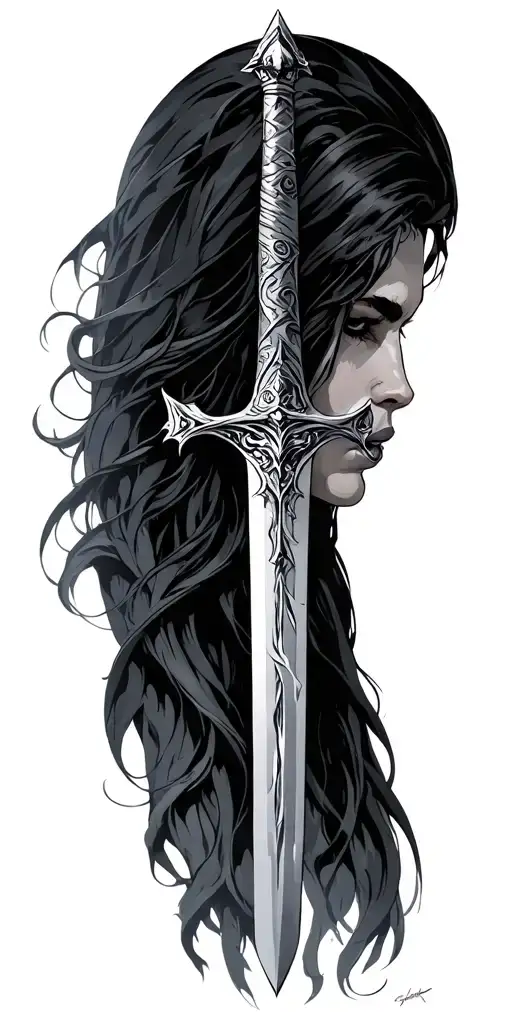 narsil sword tattoo design idea