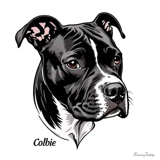 "Colbie" just top of pit bull ear outline tattoo tattoo design idea