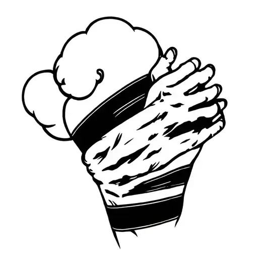 I want a tattoo with two solid black bands around the front of my upper arm (biceps). Only the lower band should have sm tattoo design idea