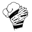 I want a tattoo with two solid black bands around the front of my upper arm (biceps). Only the lower band should have sm tattoo design idea