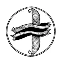 I want a tattoo with two solid black bands around the front of my upper arm (biceps). Only the lower band should have sm tattoo design idea